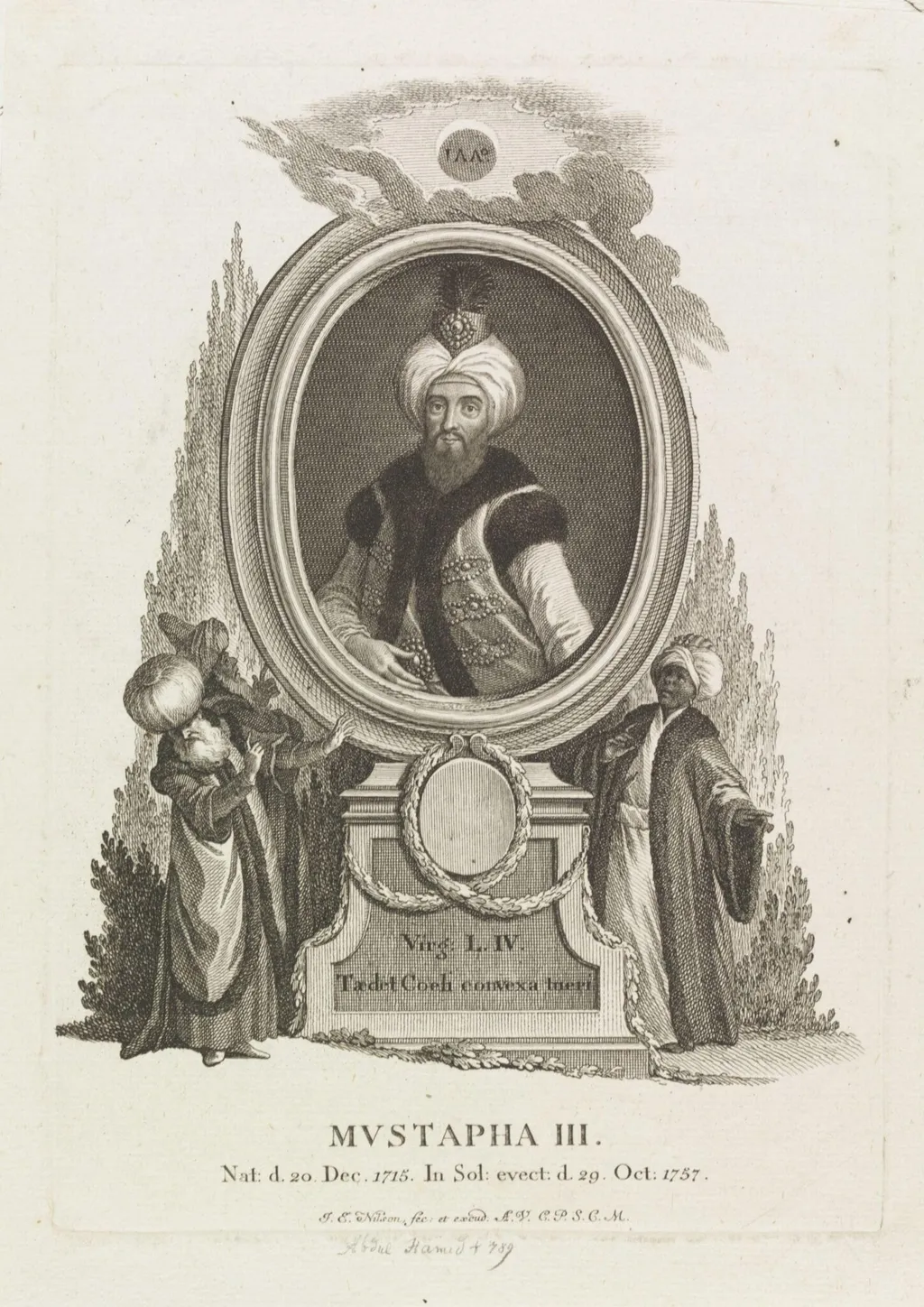 Turkish sultans, sultanas and other historical figures, by Johann Esaias Nilson, 1750