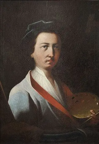 Self-portrait with palette, by Johann Evangelist Holzer
