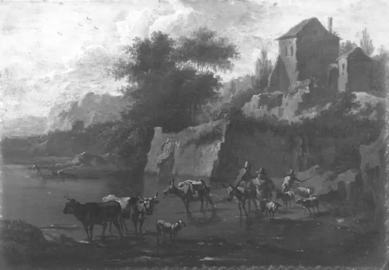Italian Landscape, by Johann Franz Nepomuk Lauterer