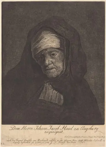 Head of an Aged Woman, by Johann Friedrich Bause