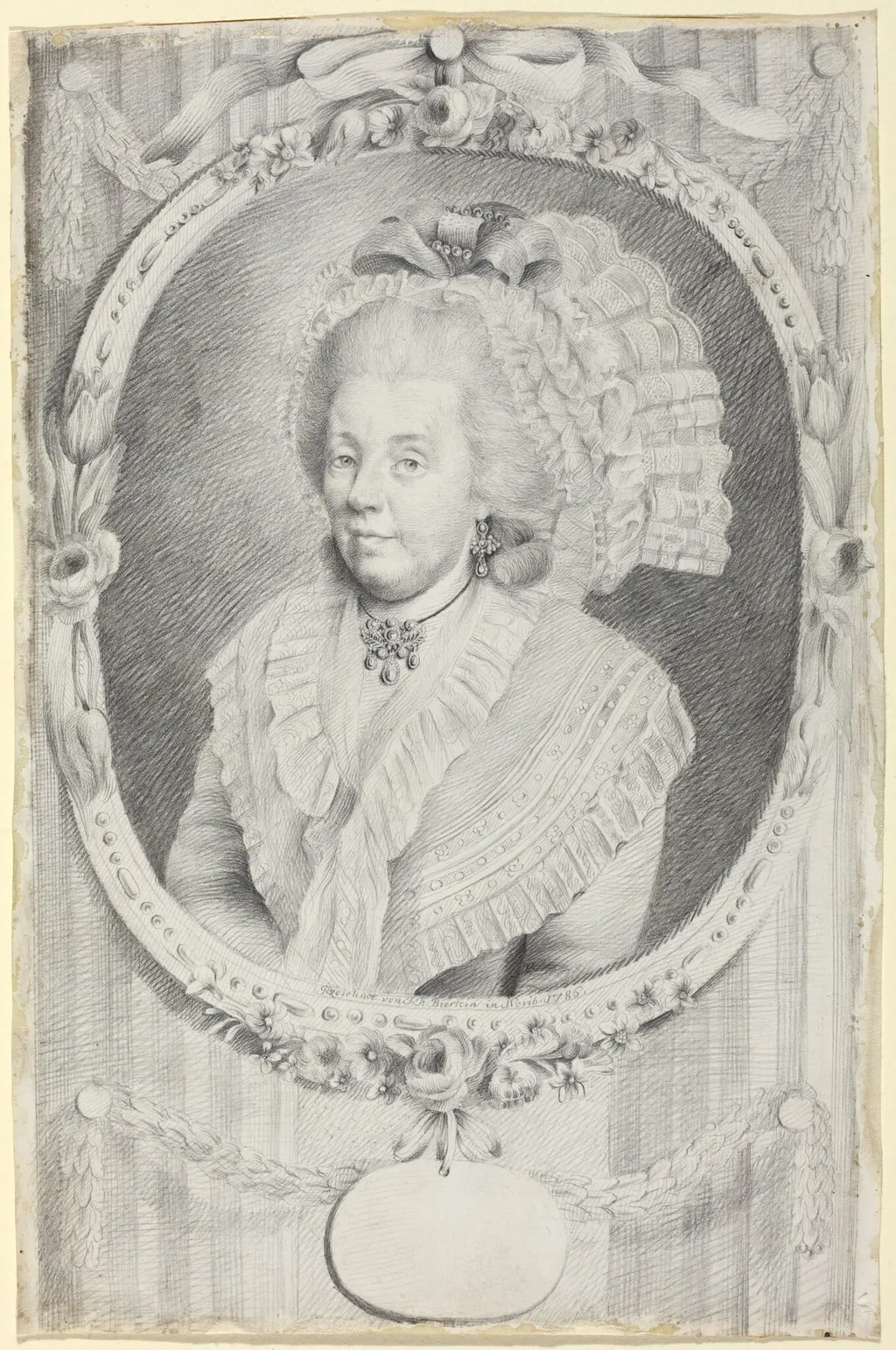 Frau Gottfried von Herder, by Johann Friedrich Bierlein, graphite, 1786