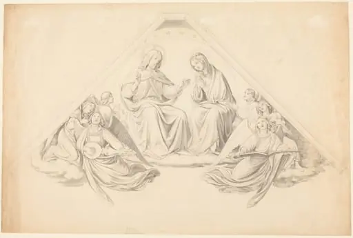 Christ and the Virgin with Music-Making Angels, by Johann Friedrich Overbeck