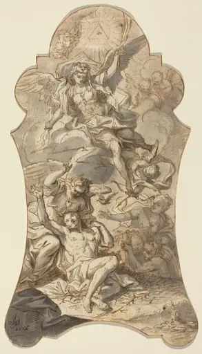 The Holy Angels Protecting a Hermit from Evils, by Johann Georg Bergmüller