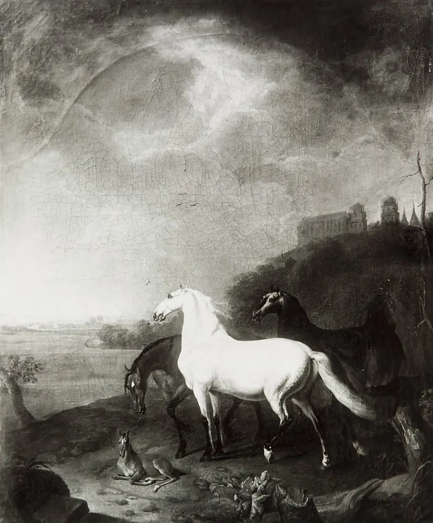 Pferde auf der Weide, by Johann Georg de Hamilton