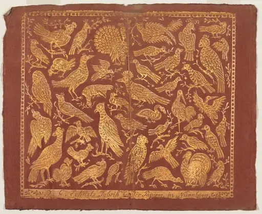 Endpaper with Birds, by Johann Georg Eckart