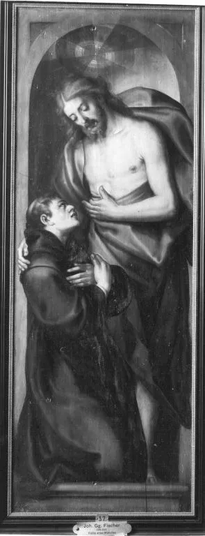 Christus zeigt einem jungen Mönch seine Wundmale, by Johann Georg Fischer, unspecified, 1611