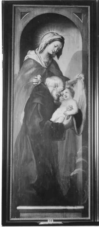 Maria mit Kind und einem hl. Mönch, by Johann Georg Fischer