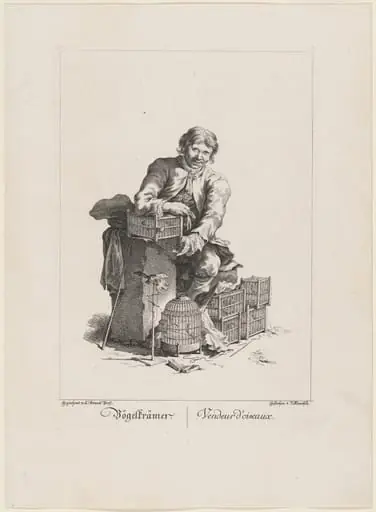 Vögelträmer (Bird Vendor), by Johann Georg Mansfeld