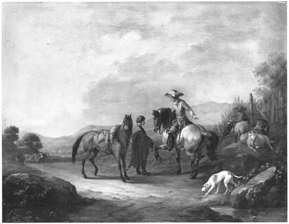 A Gentleman on Horseback with his Groom, by Johann Georg Pforr, unspecified, 1794