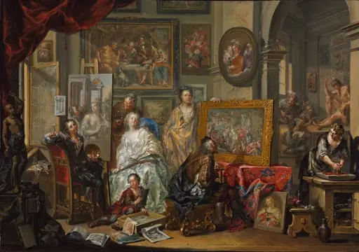 The Artist's Studio, by Johann Georg Platzer