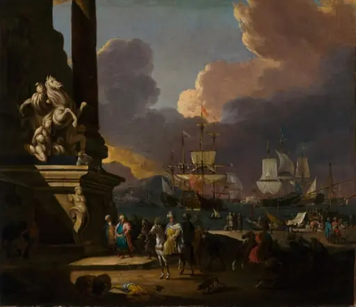 Satama-aihe, Välimeri, by Johann Georg Stuhr