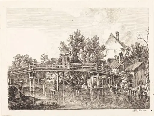 Der kleine Isarsteg, by Johann Georg von Dillis