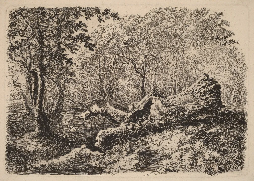 Mouldering Tree Trunk, by Johann Georg von Dillis, ink, 1794