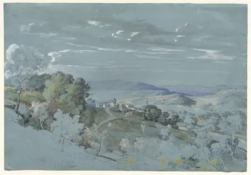 The Hills of Umbria near Perugia, by Johann Georg von Dillis
