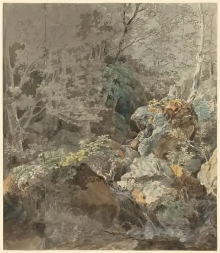 Waterfalls in a Mountain Forest, by Johann Georg von Dillis