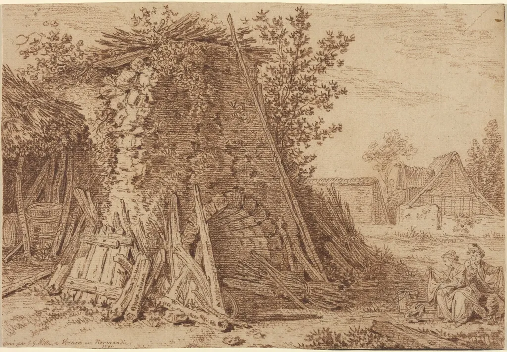 A Rustic Kiln at Vernon, by Johann Georg Wille, chalk, 1761