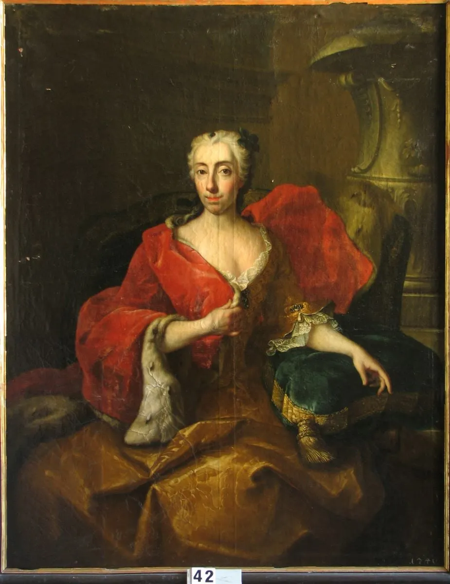 Marie Henriette von Waldstein-Wartenburg, soția principelui Johann Georg Christian von Lobkowitz. Pandant: Principele Johann Georg Christian von Lobkowitz, general comandant în Transilvania, by Johann Gottfried Auerbach, unspecified, 1740