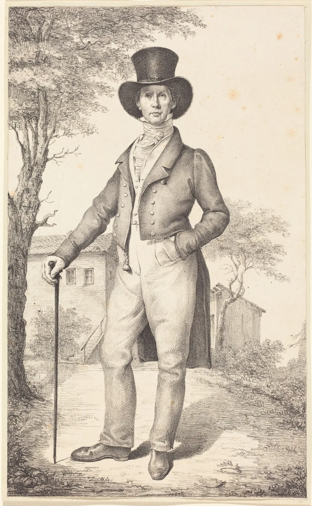 The Senior Government Auditor Rudolf Schadow (The Artist's Brother), by Johann Gottfried Schadow, ink, 1824