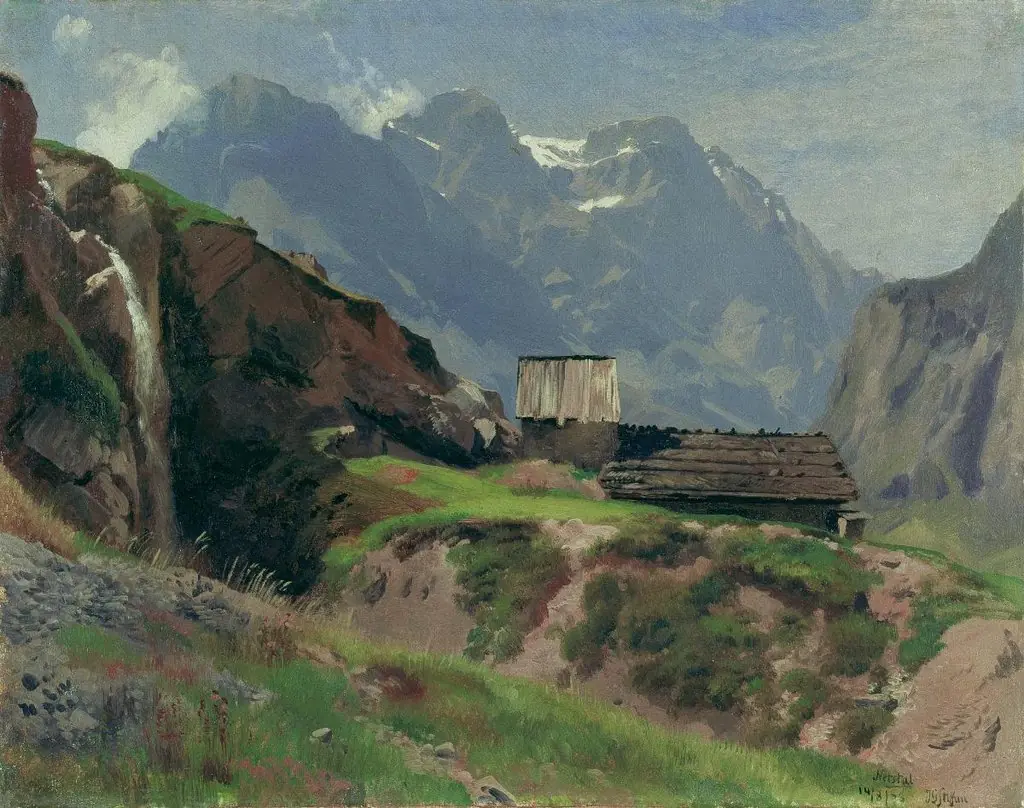 Bei Netstal. Blick auf den Glärnisch, by Johann Gottfried Steffan