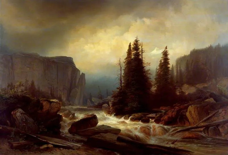 The Torrent, by Johann Gottfried Steffan, oil, 1844