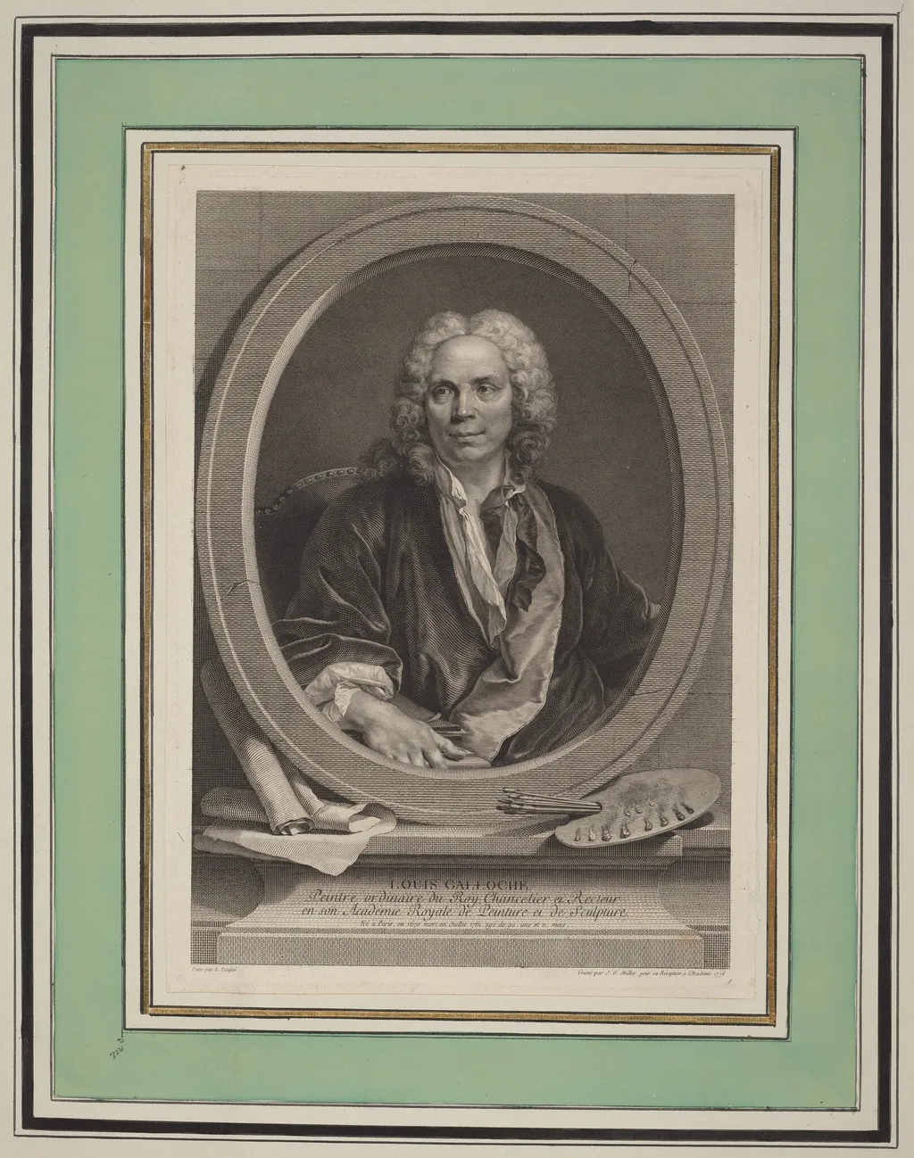 Louis Galloche, by Johann Gotthard Müller, ink, 1776