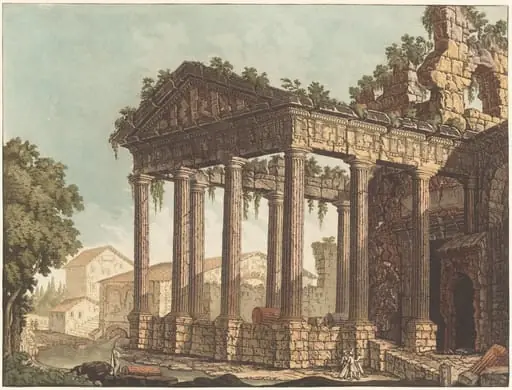 The Temple of Hercules at Cori, by Johann Gottlieb Prestel
