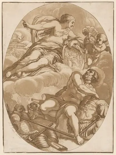 Venus Commanding Vulcan to Make Arms for Aeneas, by Johann Gottlieb Prestel