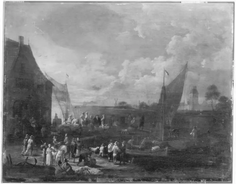 Abend an einem Seehafen, by Johann Graff