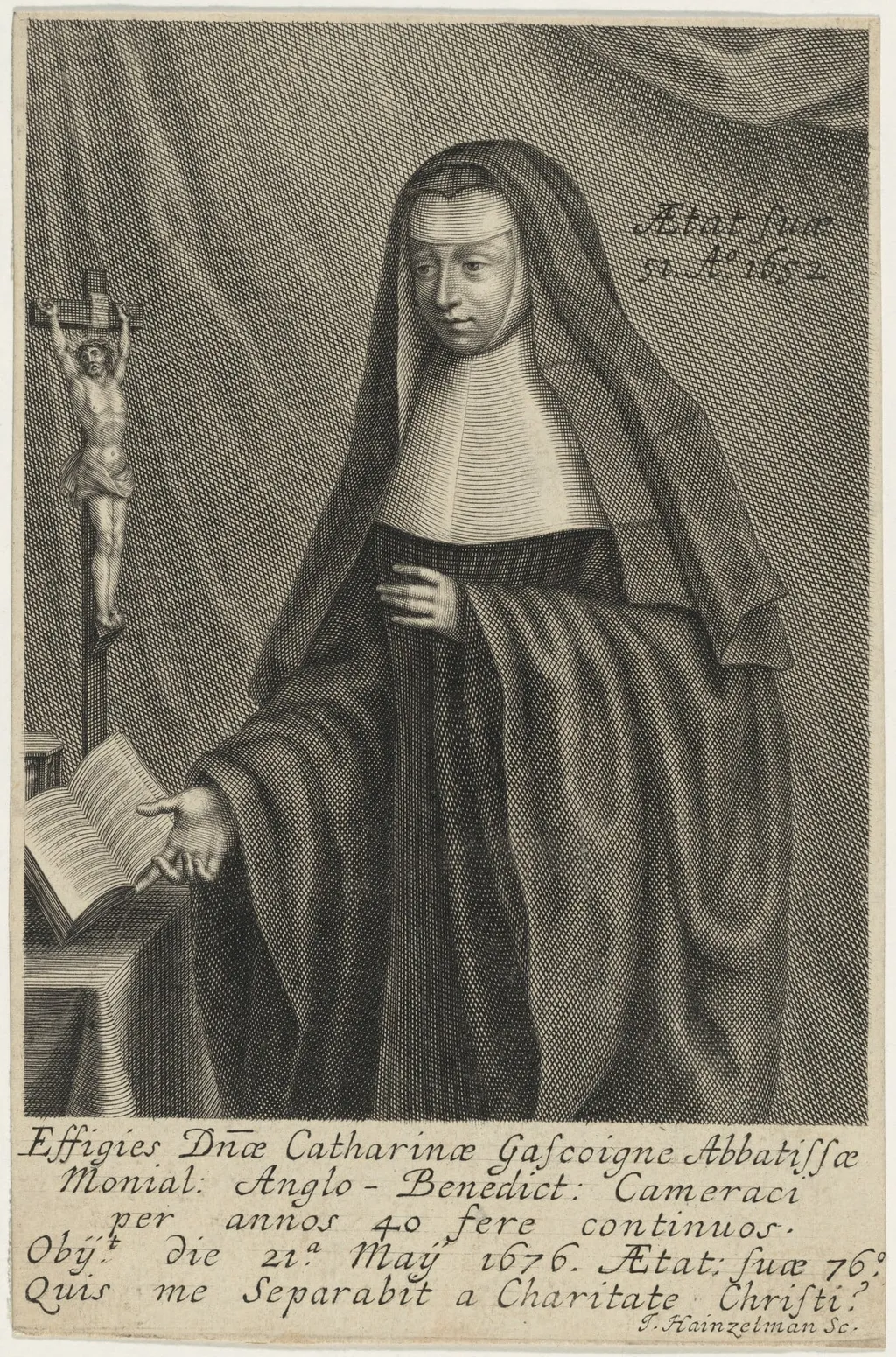 Catherine Gascoigne, by Johann Hainzelman, ink, 1652