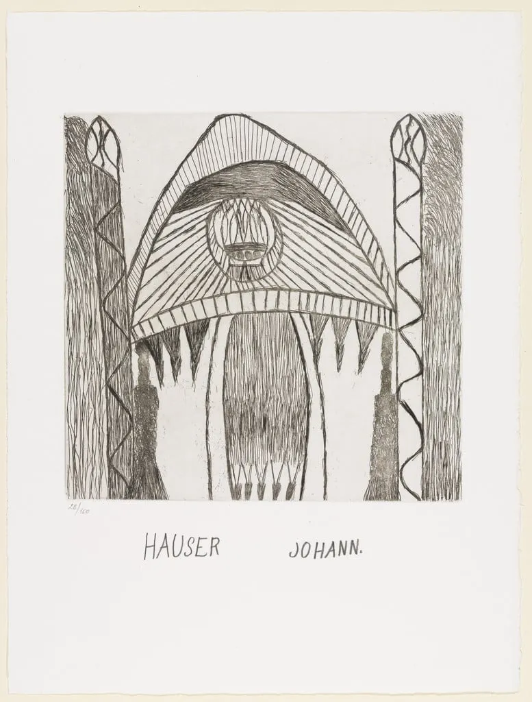 Untitled, by Johann Hauser, ink, 1984