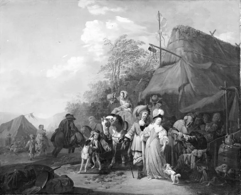 A Camp, by Johann Heinrich Roos, oil, 1666