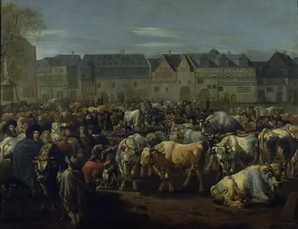 A Cattle Fair, by Johann Heinrich Roos