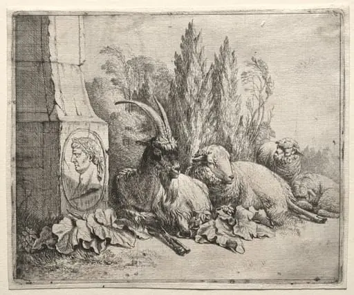 Bust at the Bottom of a Pyramid, by Johann Heinrich Roos