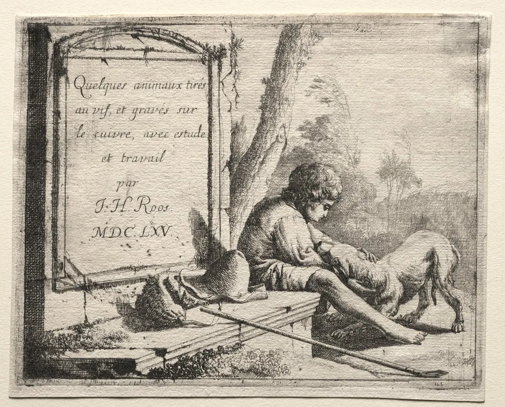 Title Page: Shepherd Petting his Dog, by Johann Heinrich Roos, 1665