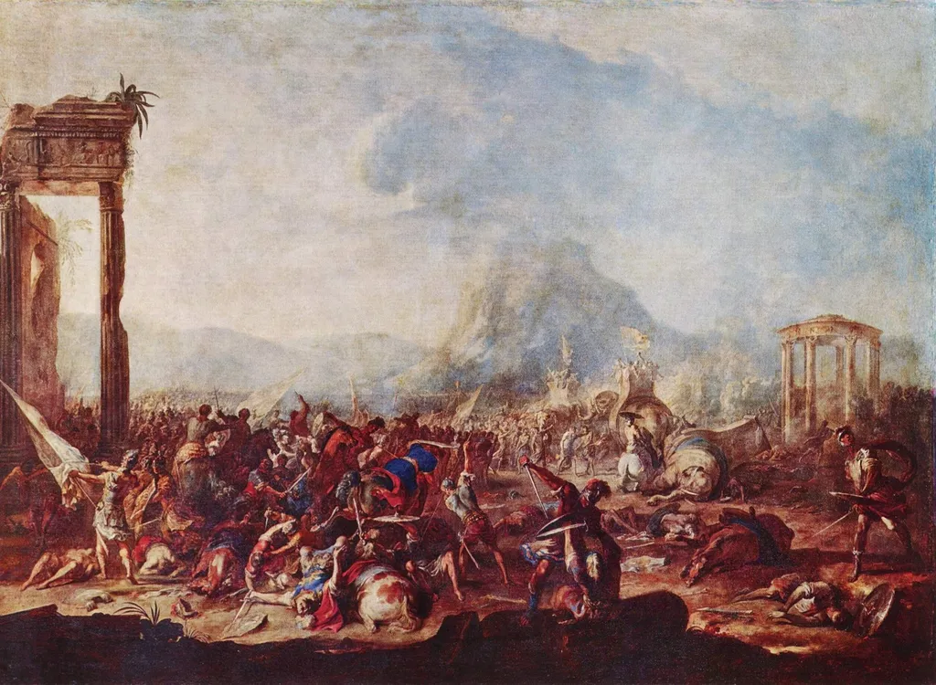 Battle Painting, by Johann Heinrich Schönfeld, oil, 1650