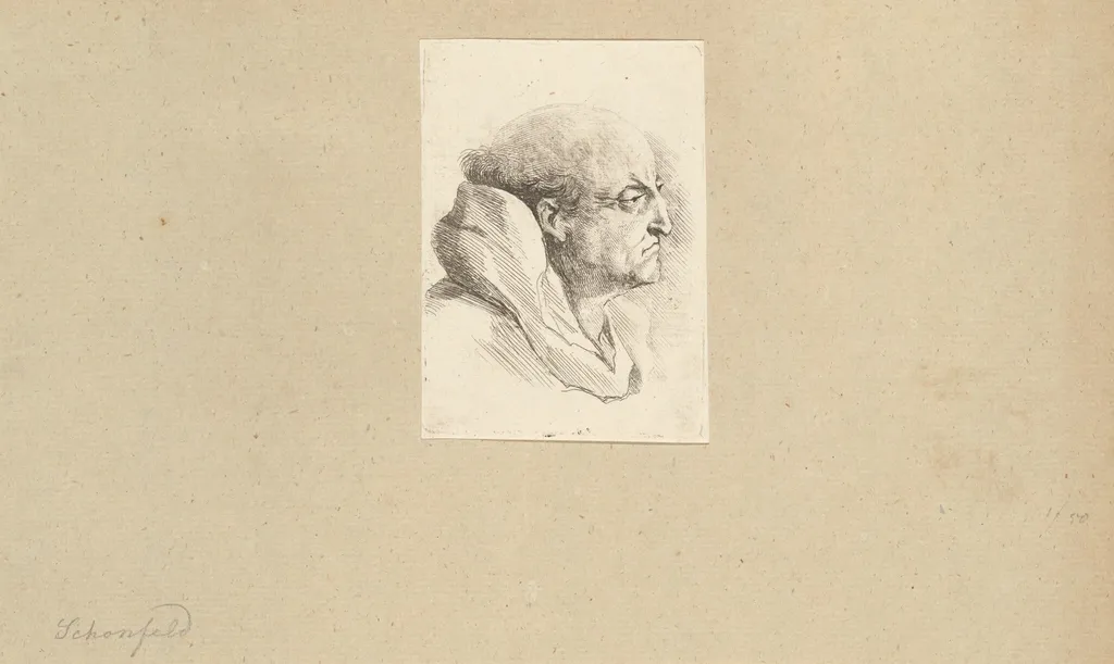 Bust of a Monk, by Johann Heinrich Schönfeld, ink, 1626