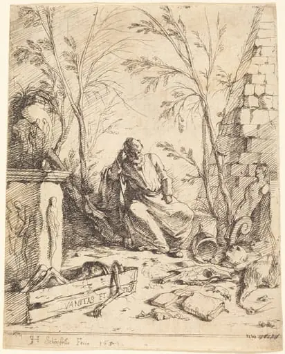 Democritus Meditating, by Johann Heinrich Schönfeld