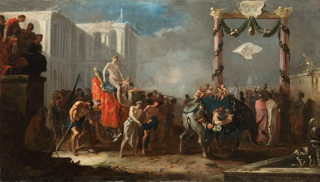 Festive Procession with Chariot of Venus, by Johann Heinrich Schönfeld