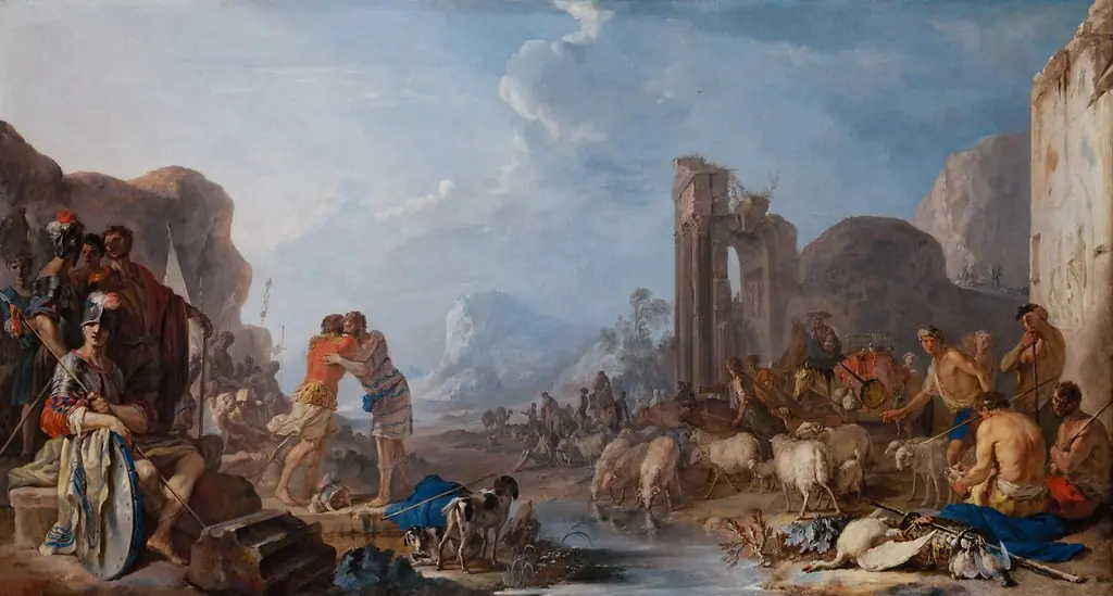 Reconciliation of Jacob with Esau, by Johann Heinrich Schönfeld