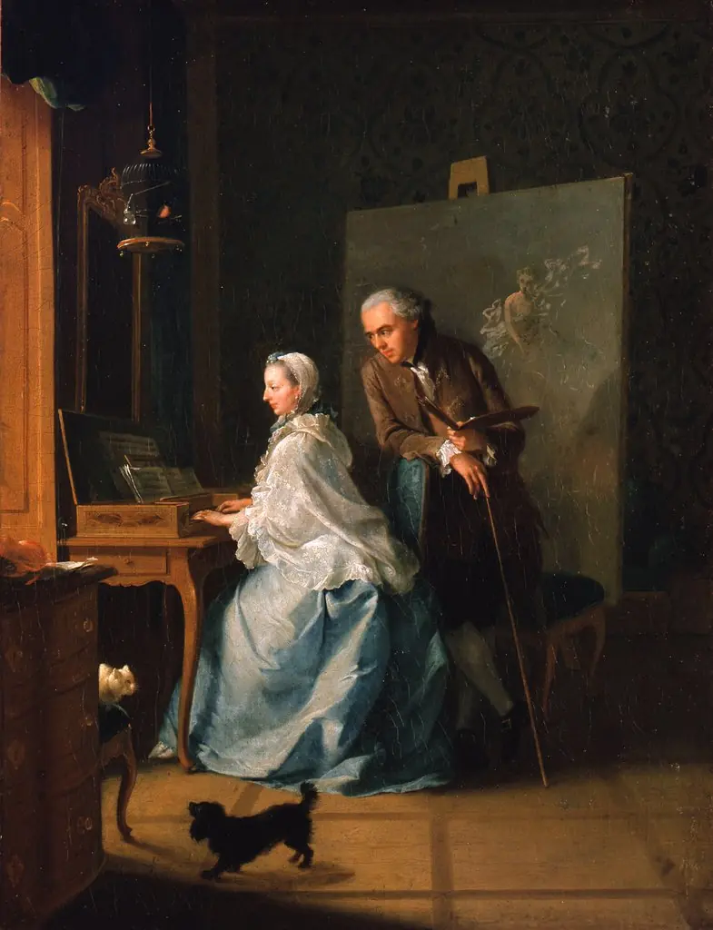 Self-Portrait with his first Wife at the Clavichord, by Johann Heinrich Tischbein