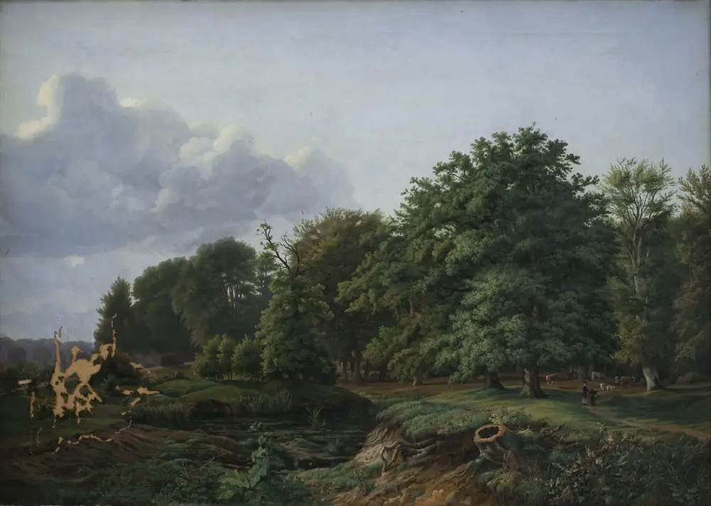 A Forrest near Hellebæk in the North of Zealand. Afternoon., by Johann Hermann Carmiencke