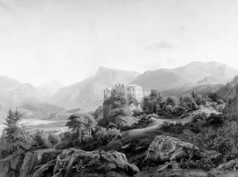 The Ruins of Hasselberg Castle near Bolzano. Tyrol, by Johann Hermann Carmiencke