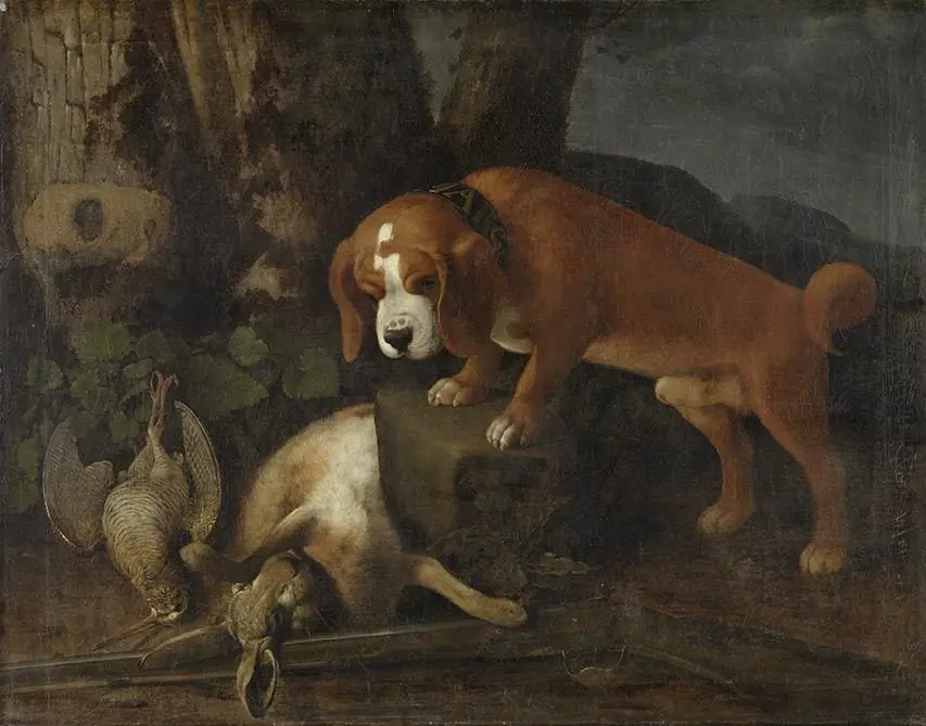 Stehender Hund mit Jagdbeute, by Johann Jacob Marchand