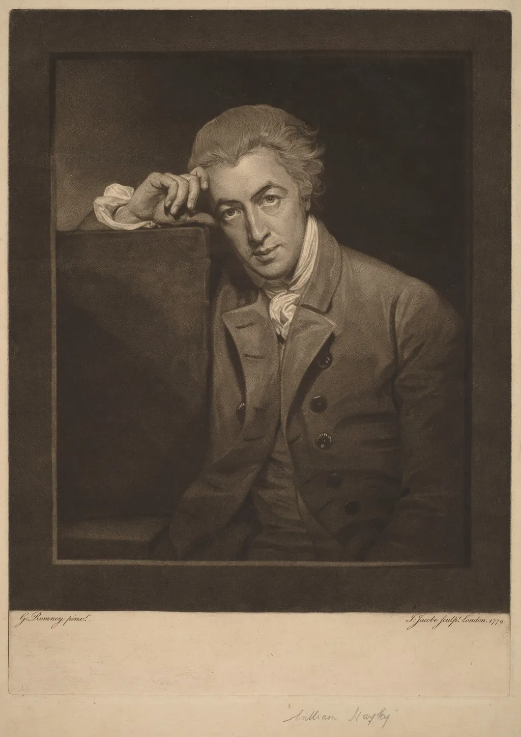 William Hayley, by Johann Jacobé, ink, 1779