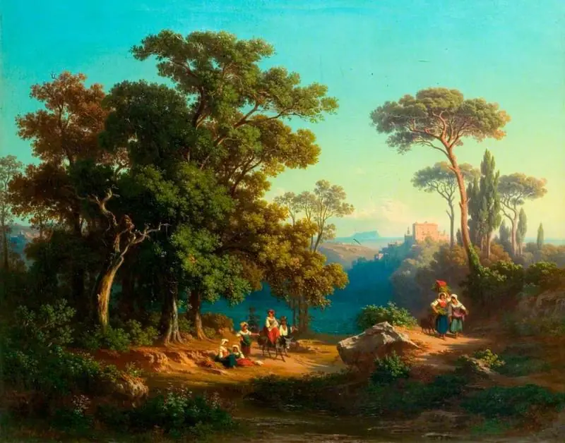 Italian Landscape with Peasants, by Johann Jakob Frey