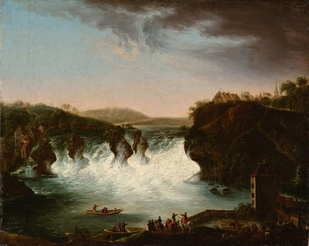 Joseph II. beim Rheinfall, by Johann Jakob Schalch