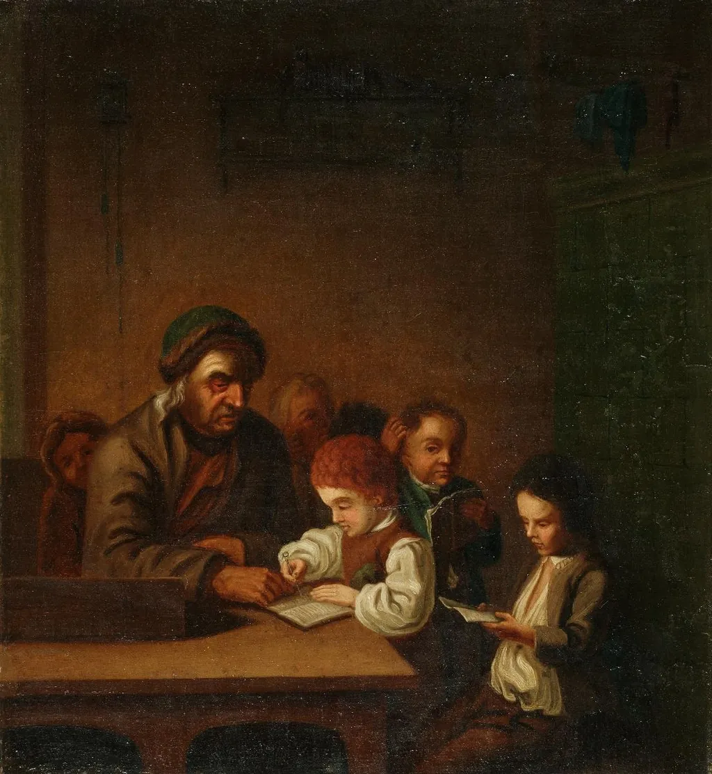 Die Dorfschule, by Johann Kölla, oil, 1769