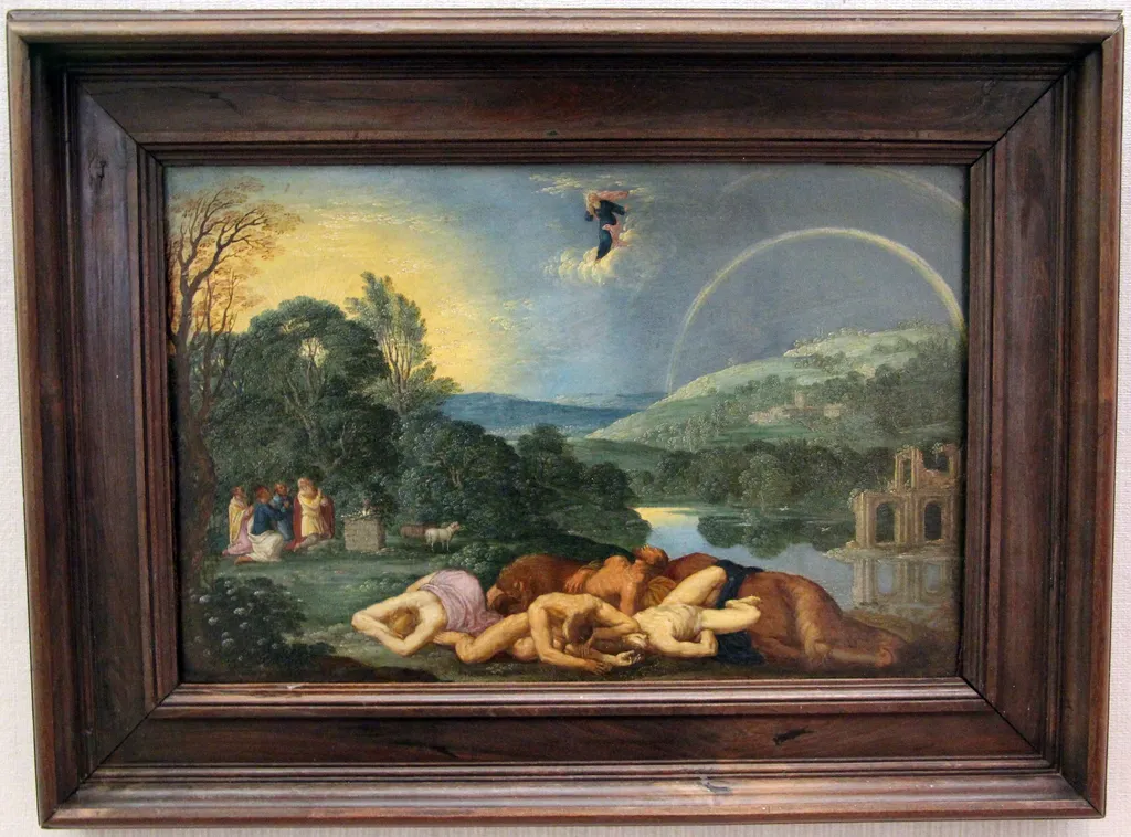 Sacrifice of Noah, by Johann König, oil, 1625