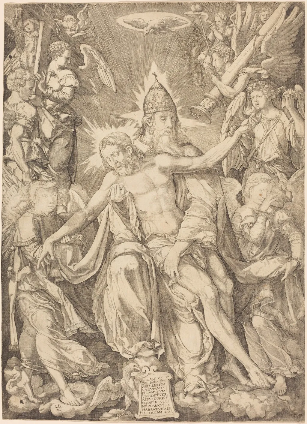 The Holy Trinity, by Johann Ladenspelder, ink, 1542