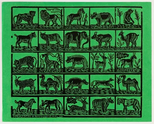 Endpaper with Animals, by Johann Maisch